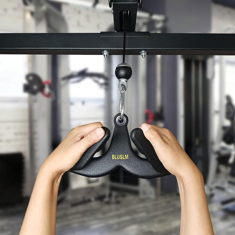 BLUSLM LAT Pull Down Bar for Cable Machine, LAT Pulldown Attachments T Bar V Bar Cable Attachment, Back Tricep Bar Strength Training Handle - Image 5